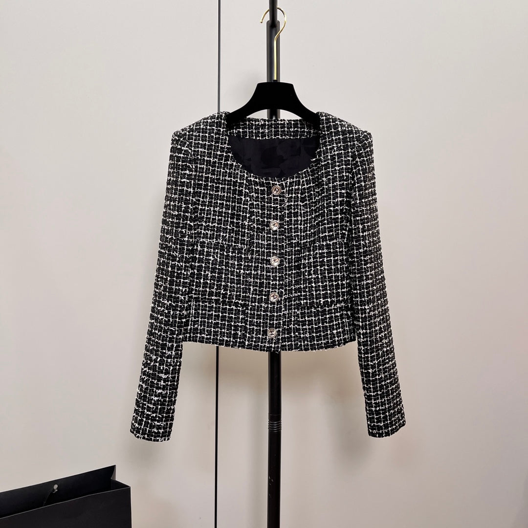 Weiche Tweedjacke im Tartan-Stil