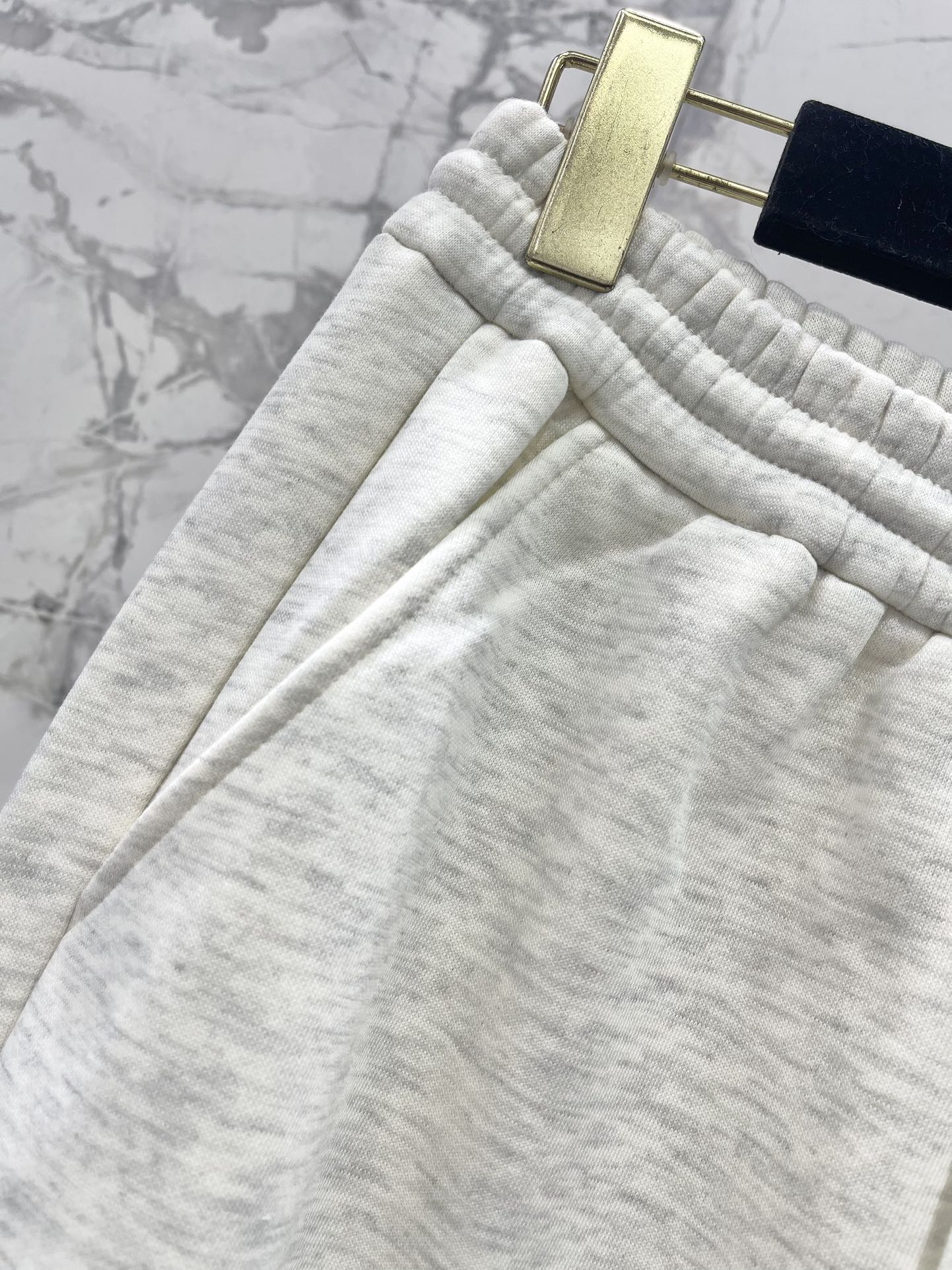 Pantalon de survêtement en peluche à taille serrée et jambe droite