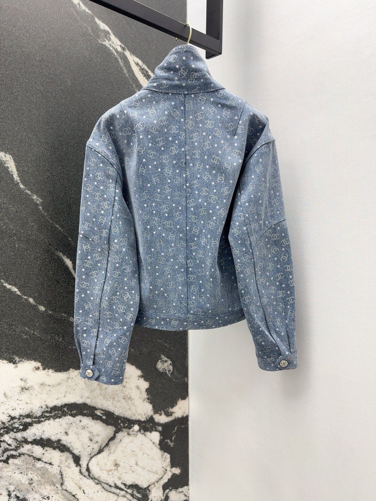 Veste en jean à revers avec logo lettre à la mode de style rétro américain