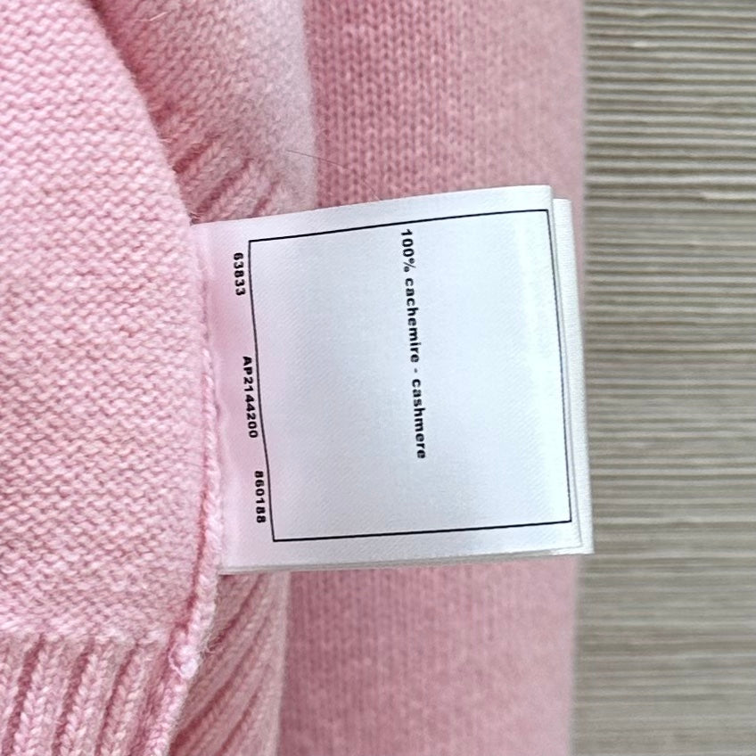 Ensemble haut col rond en cachemire brodé avec logo lettre tridimensionnel + pantalon droit