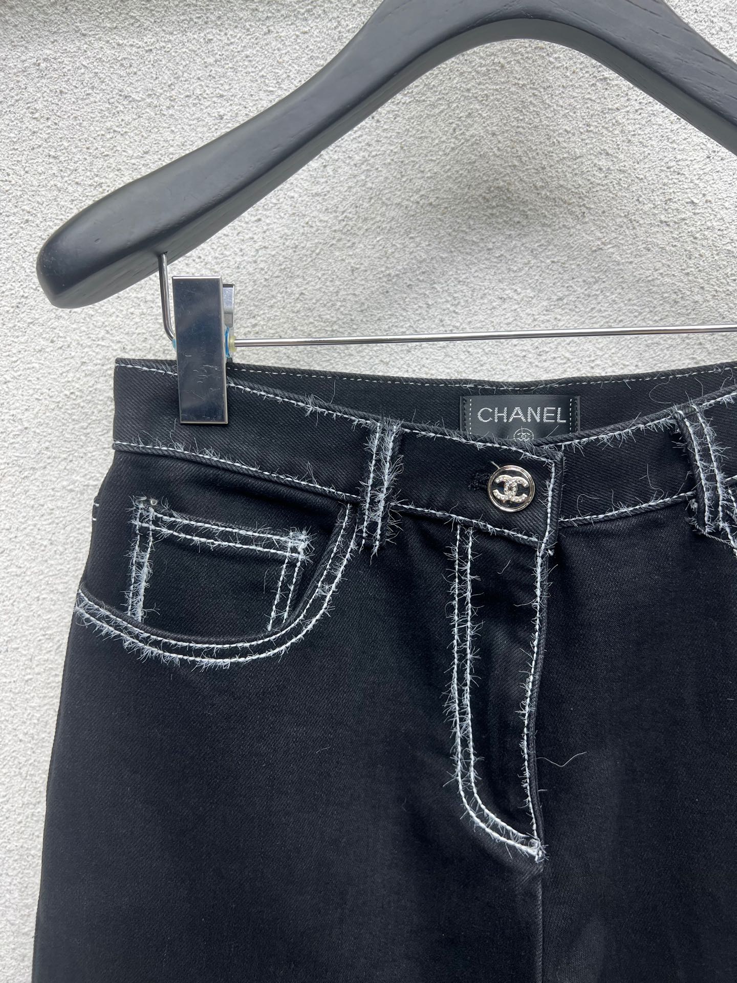 pantalon en denim droit épais de la série style ski