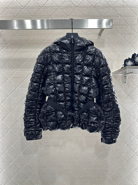 Stand collar belt down jacket