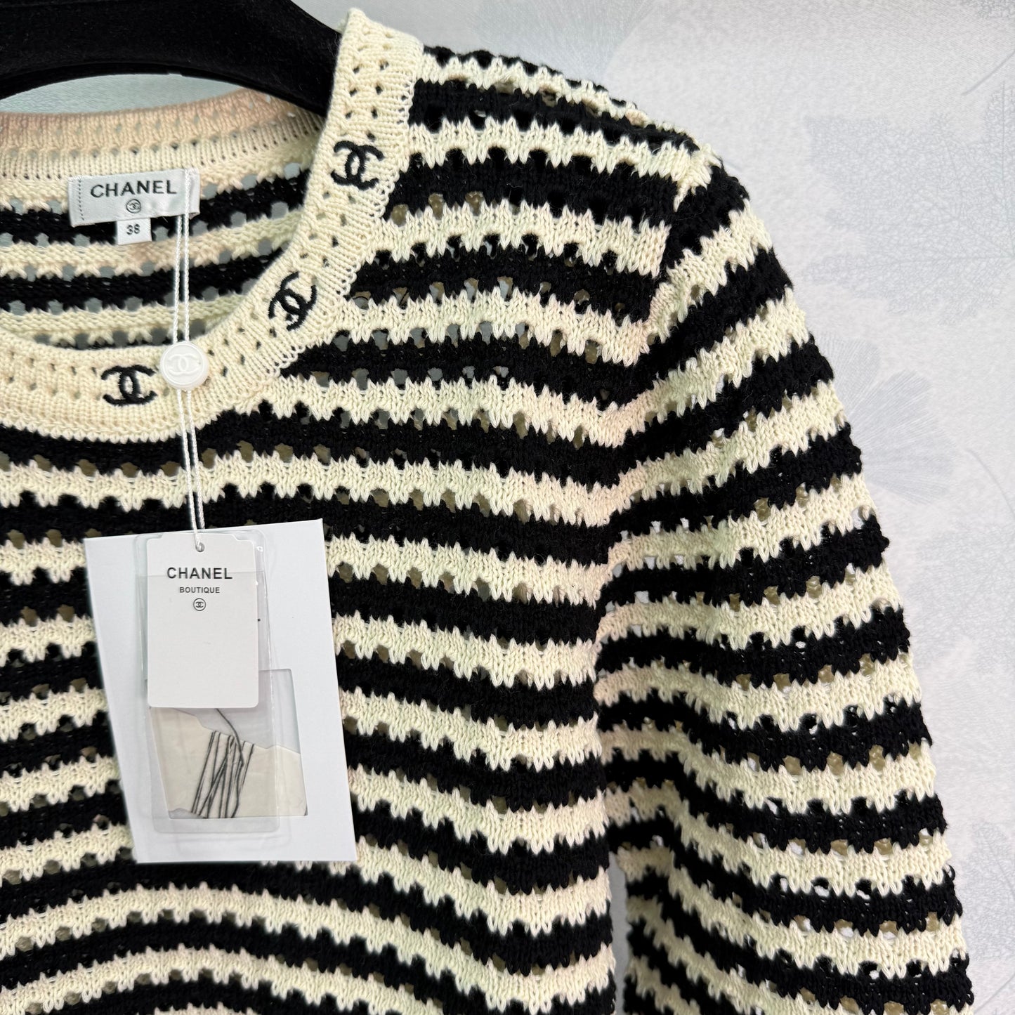 Black and white woven letters