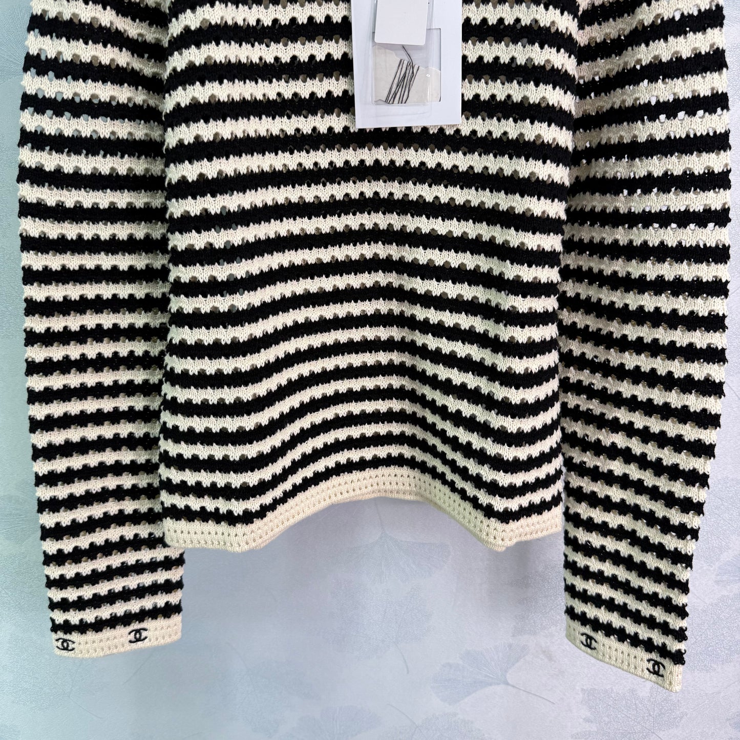 Black and white woven letters