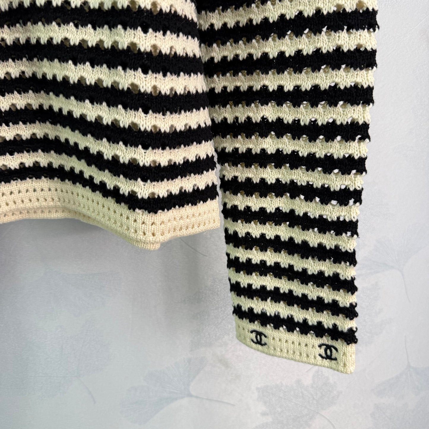 Black and white woven letters