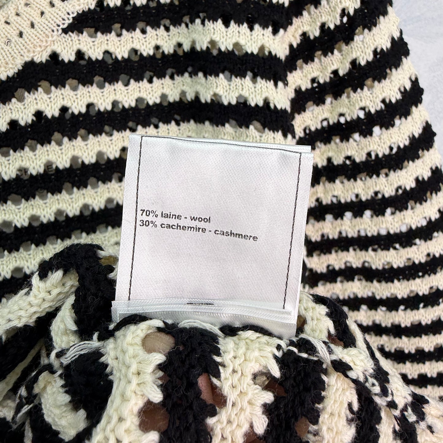 Black and white woven letters