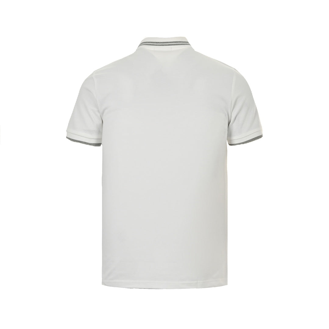 Poloshirt mit silberner Logo-Stickerei und kurzen Ärmeln