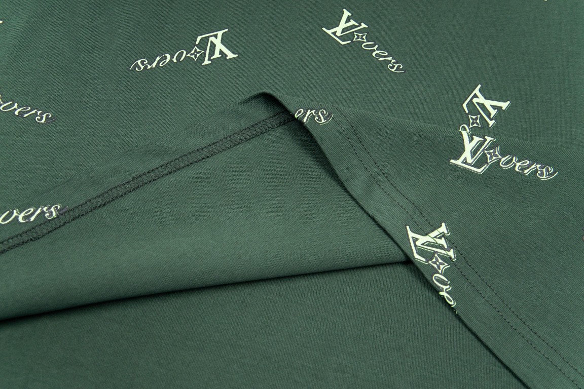 T-shirt surdimensionné à imprimé monogramme émeraude