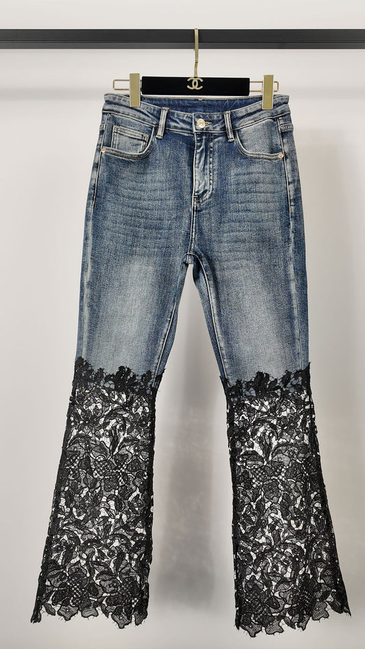 Jean vintage en dentelle