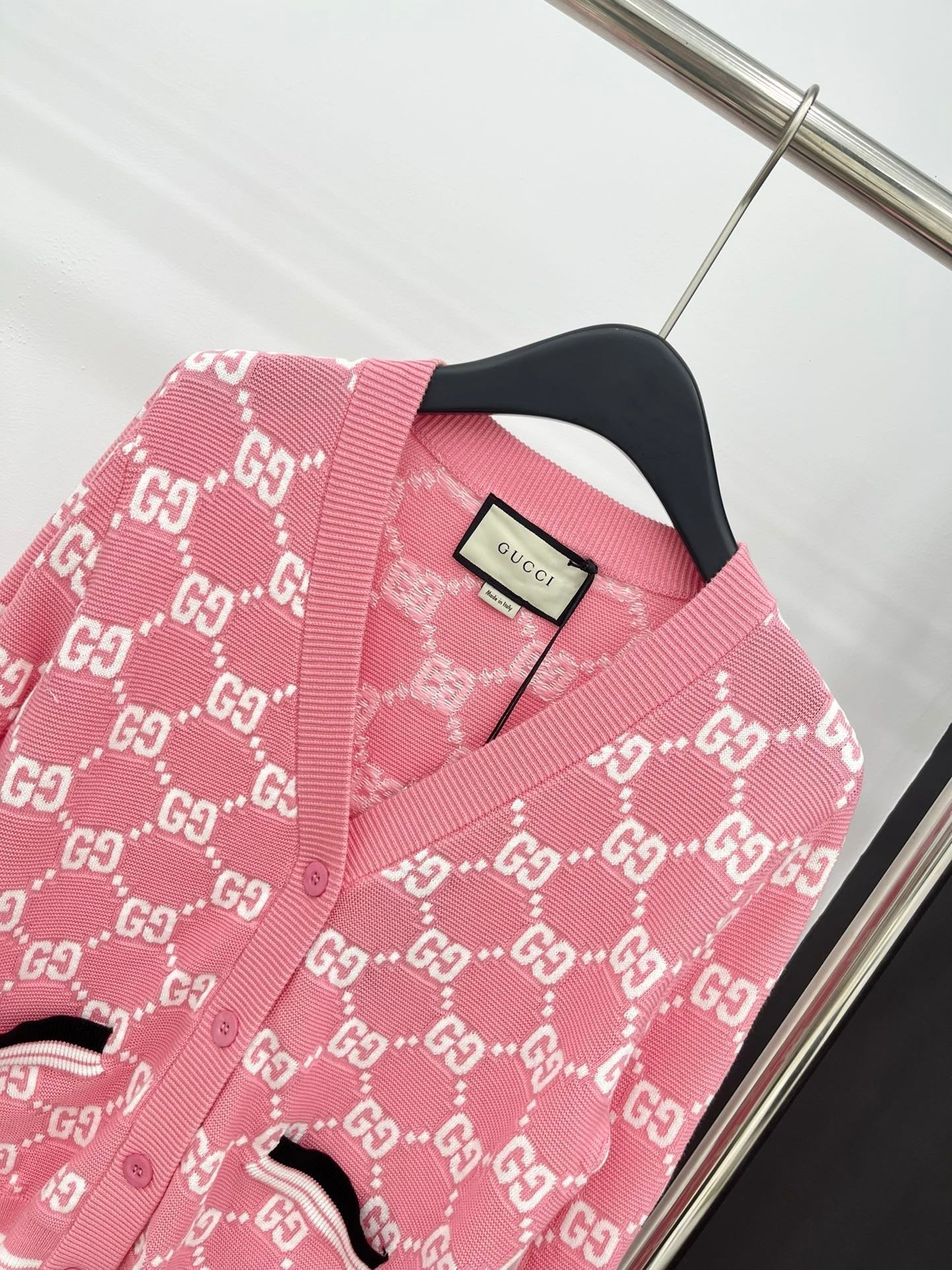 Jacquard-Strickcardigan mit langen Ärmeln