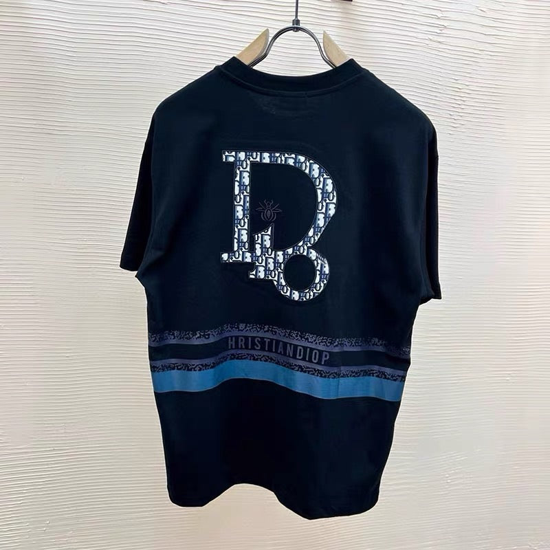 T-Shirt mit dreidimensional bedrucktem Patch aus reiner Baumwolle