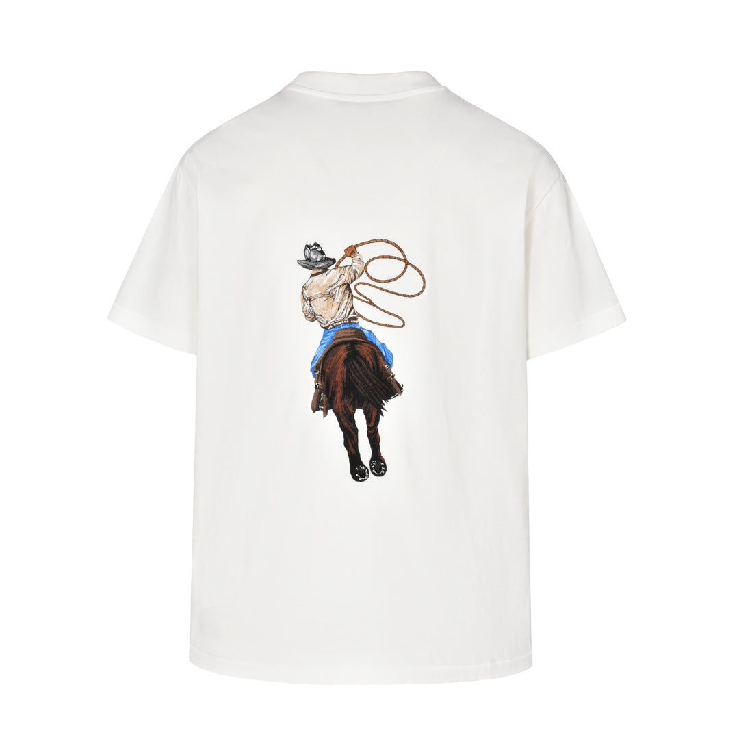 Weißes Western-Cowboy-T-Shirt