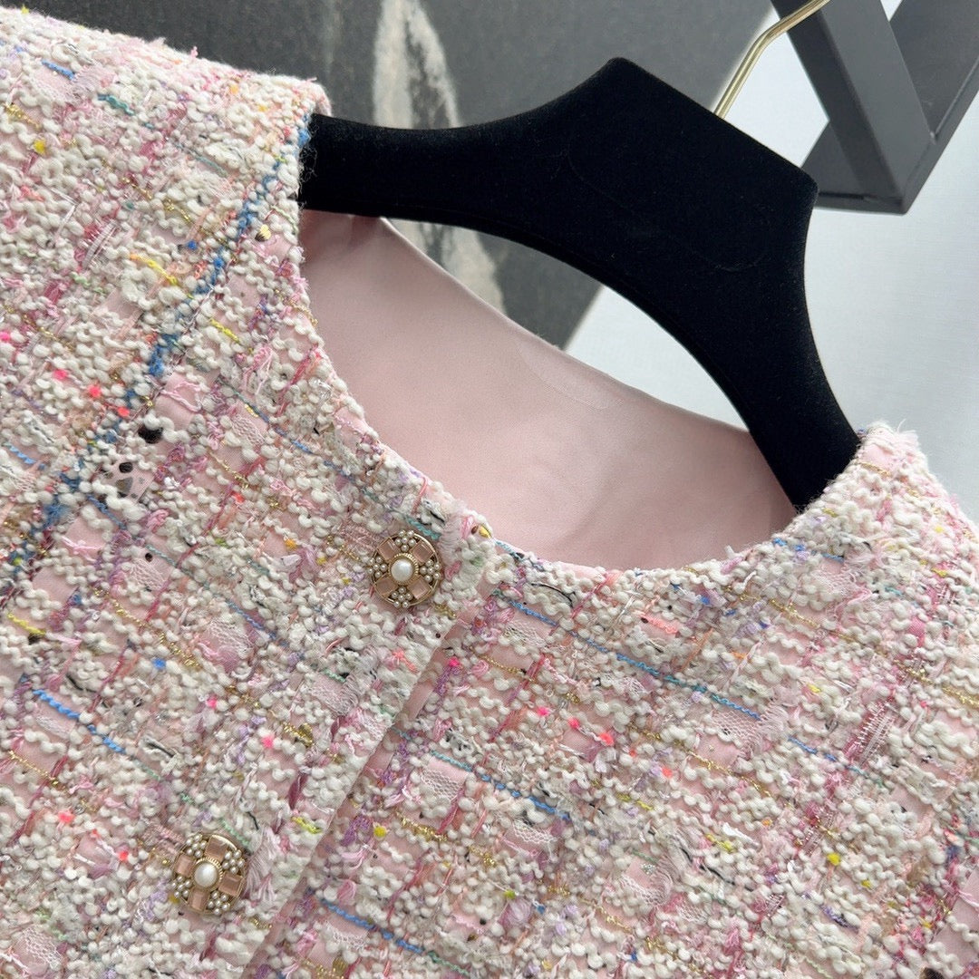 Rosa gestreifte Kontrastjacke