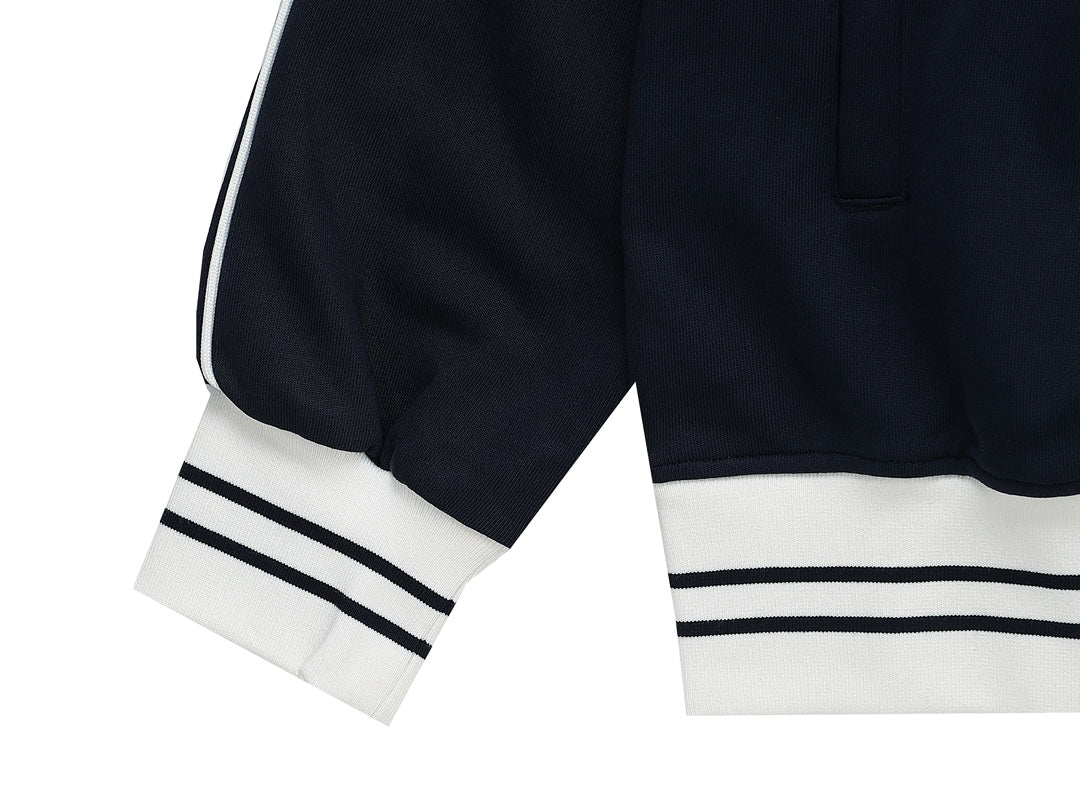 New embroidered letter logo couple style zipper hooded jacket