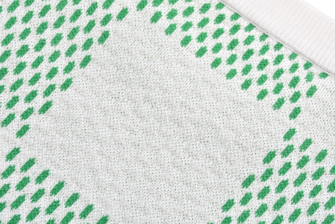 T-shirt à manches courtes en jacquard à carreaux verts