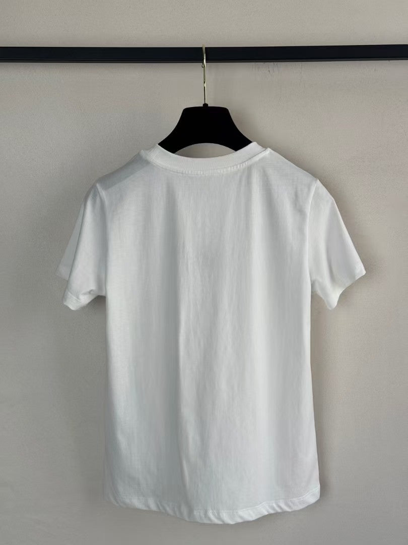 T-shirt en velours Double C brodé en trois dimensions