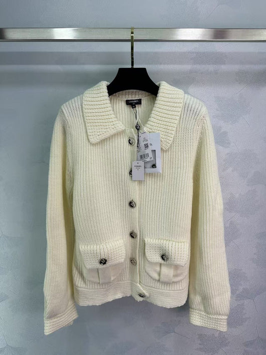 Cardigan tricoté épais et paresseux à revers pour l'automne et l'hiver