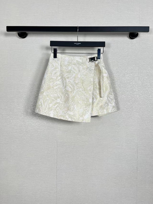 Jupe papillon dorée à taille élastique 25SS