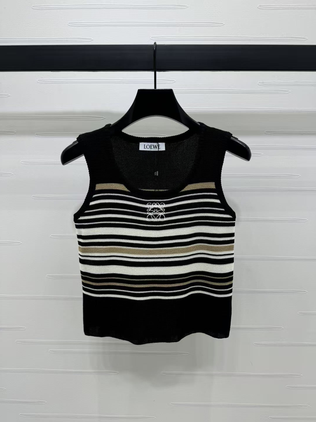 Gilet tricoté rayé à col en U printemps/été 25