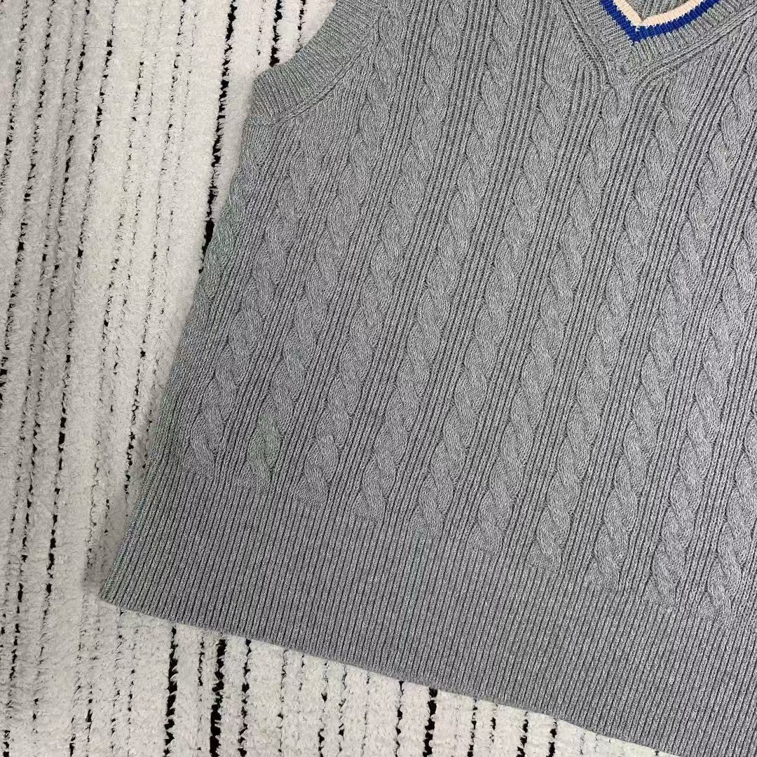 Frühling und Sommer neue bestickte Strickweste mit V-Ausschnitt