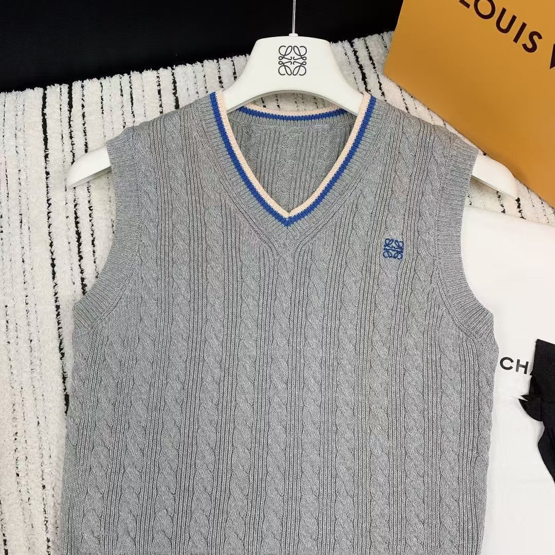 Frühling und Sommer neue bestickte Strickweste mit V-Ausschnitt