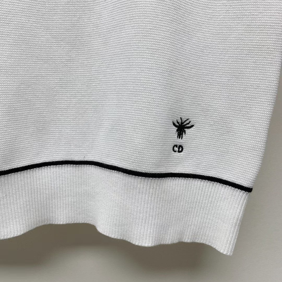 Pull tricoté à manches courtes avec logo petite abeille 25ss