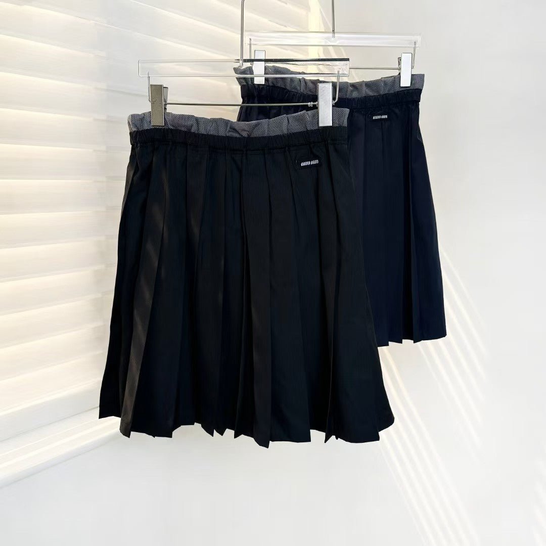 Jupe longue plissée en maille 25ss