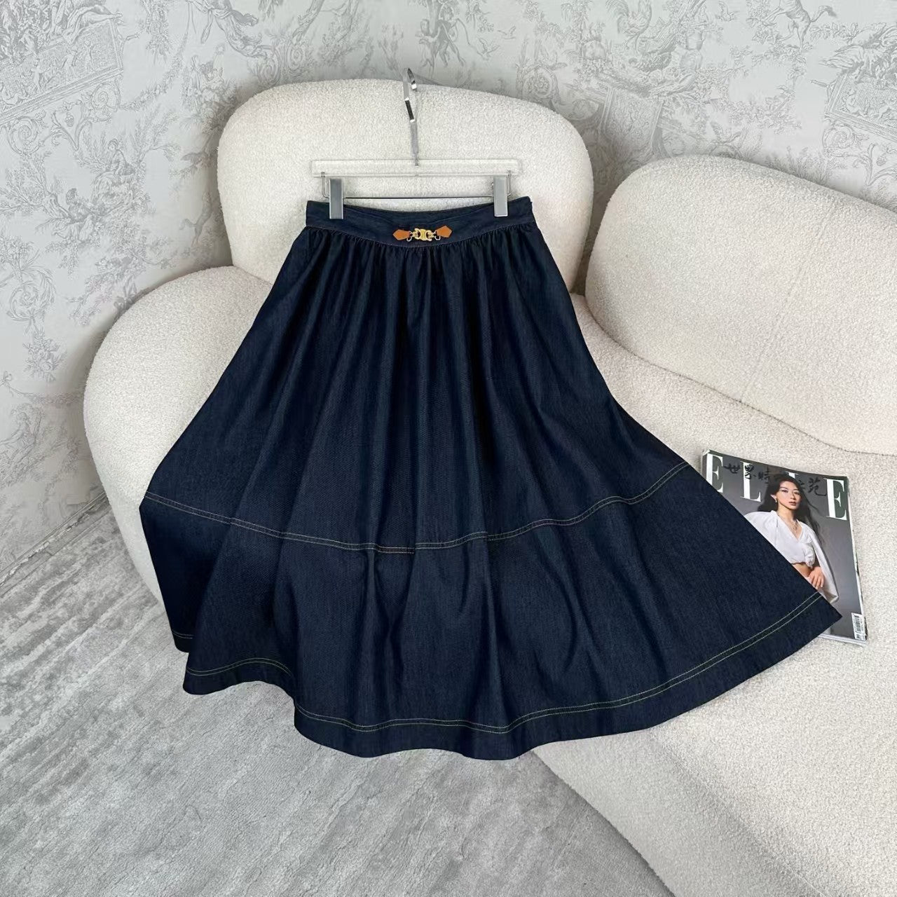 25 Jupe longue évasée en jean tendance pour le début du printemps