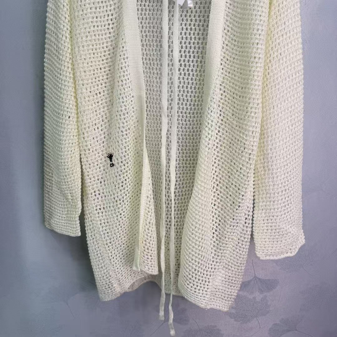 Cardigan long en maille creuse 25SS