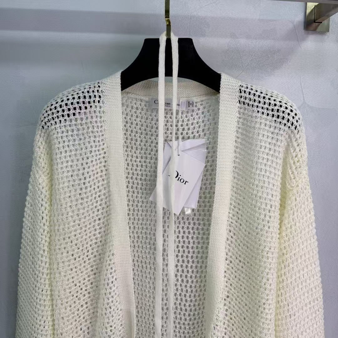 Cardigan long en maille creuse 25SS