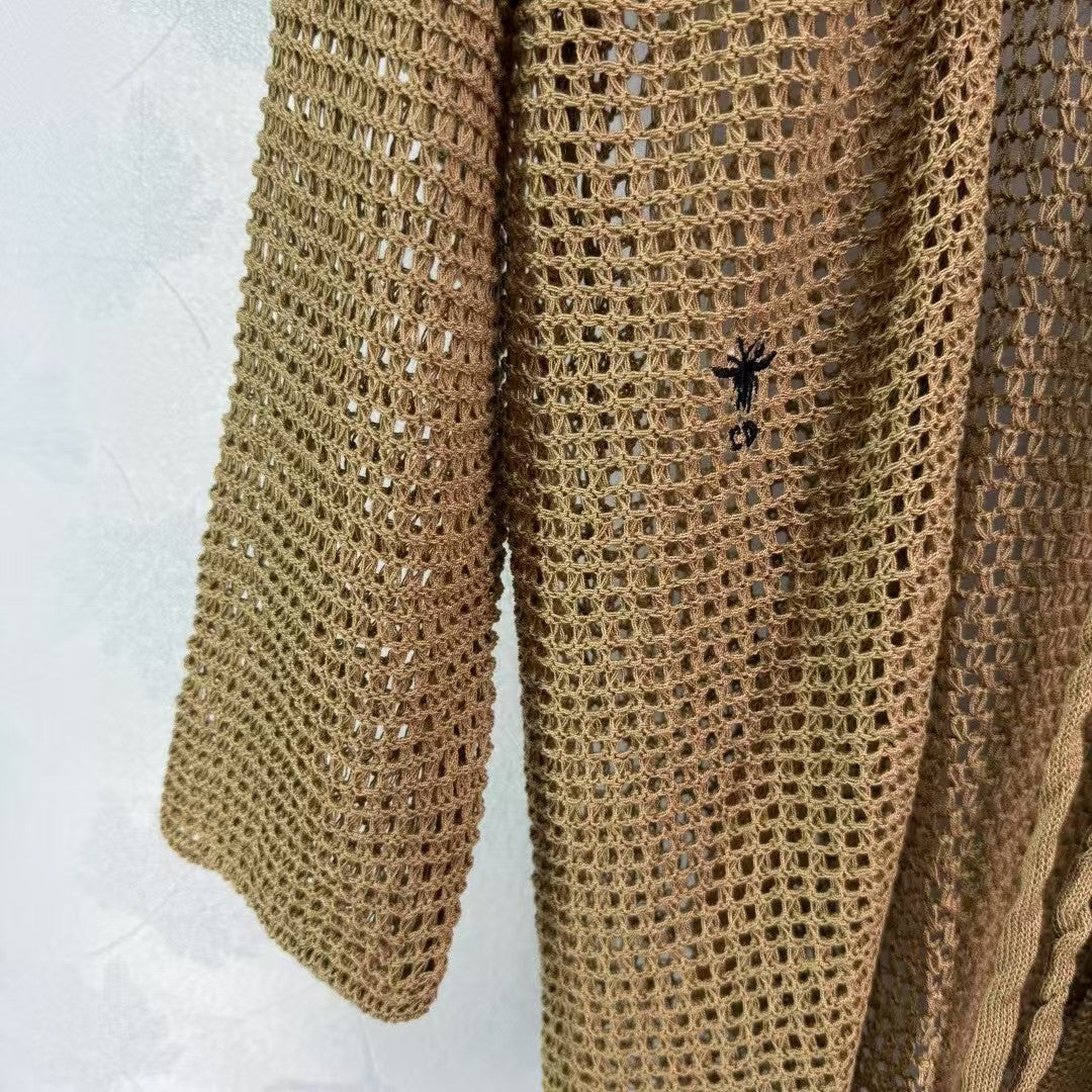 Cardigan long en maille creuse 25SS