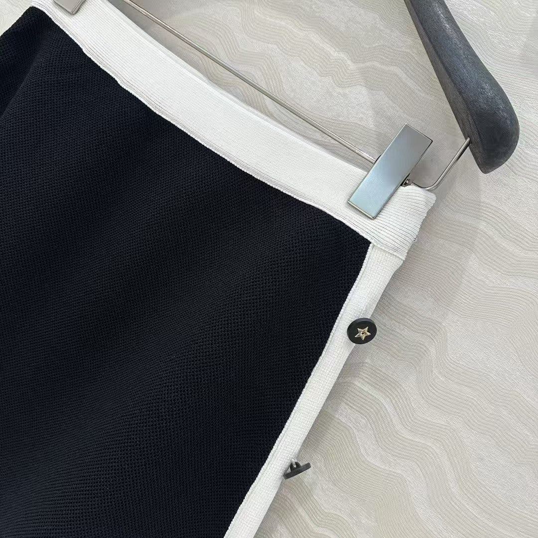 Mini-jupe en tricot de couleur contrastée Temperament