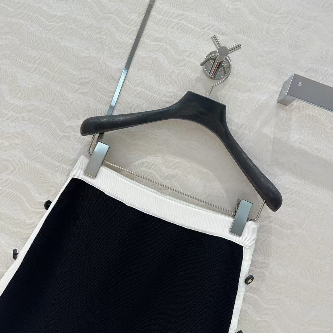 Mini-jupe en tricot de couleur contrastée Temperament