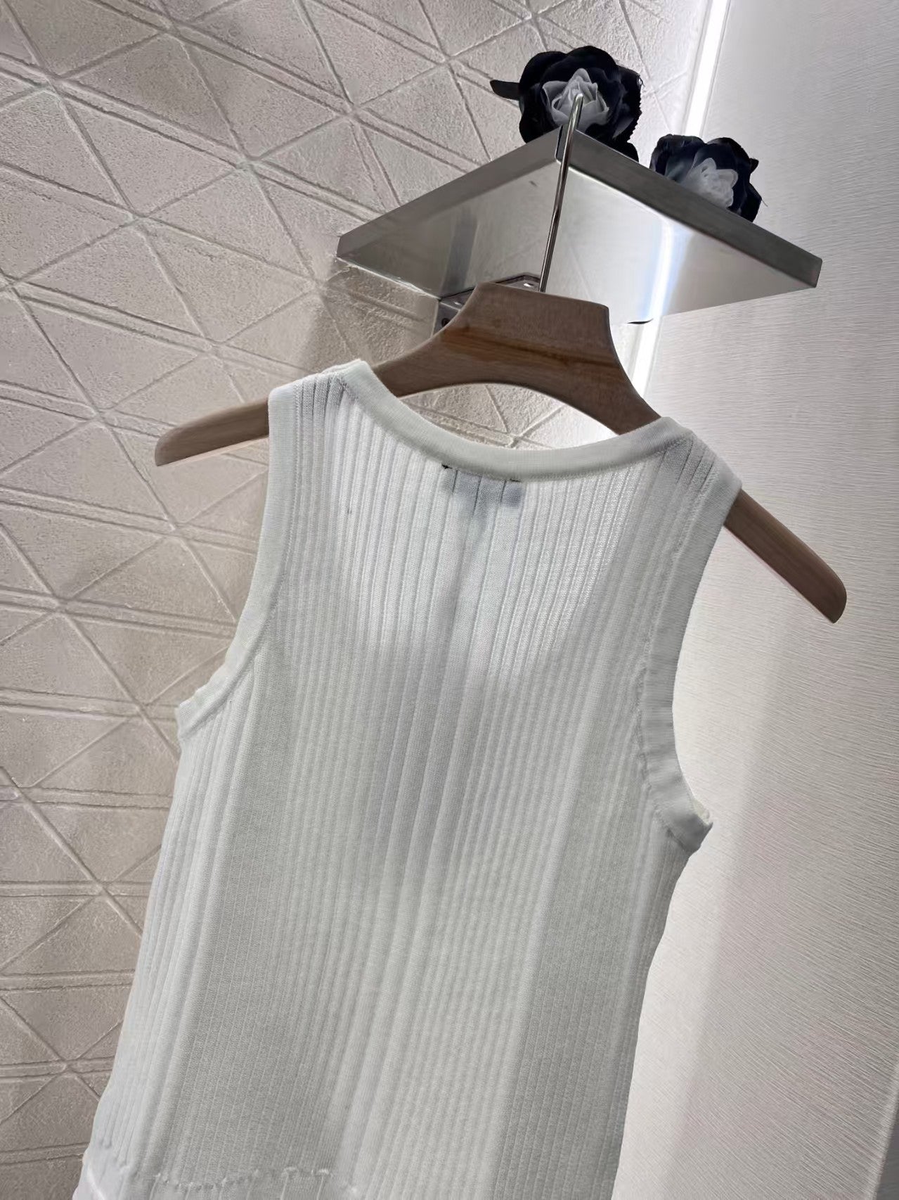 Gilet tricoté à motif 3D