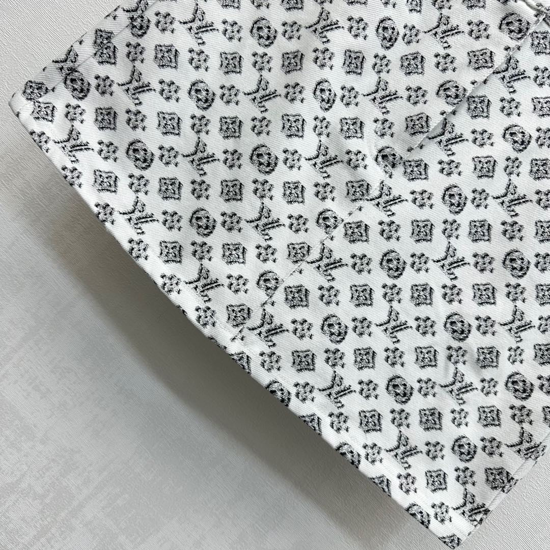 Monogram-Print A-Line Mini Skirt