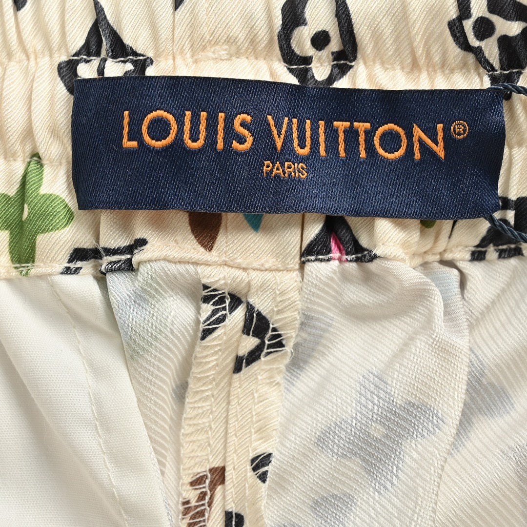 Chemise à manches courtes en soie imprimée all-over