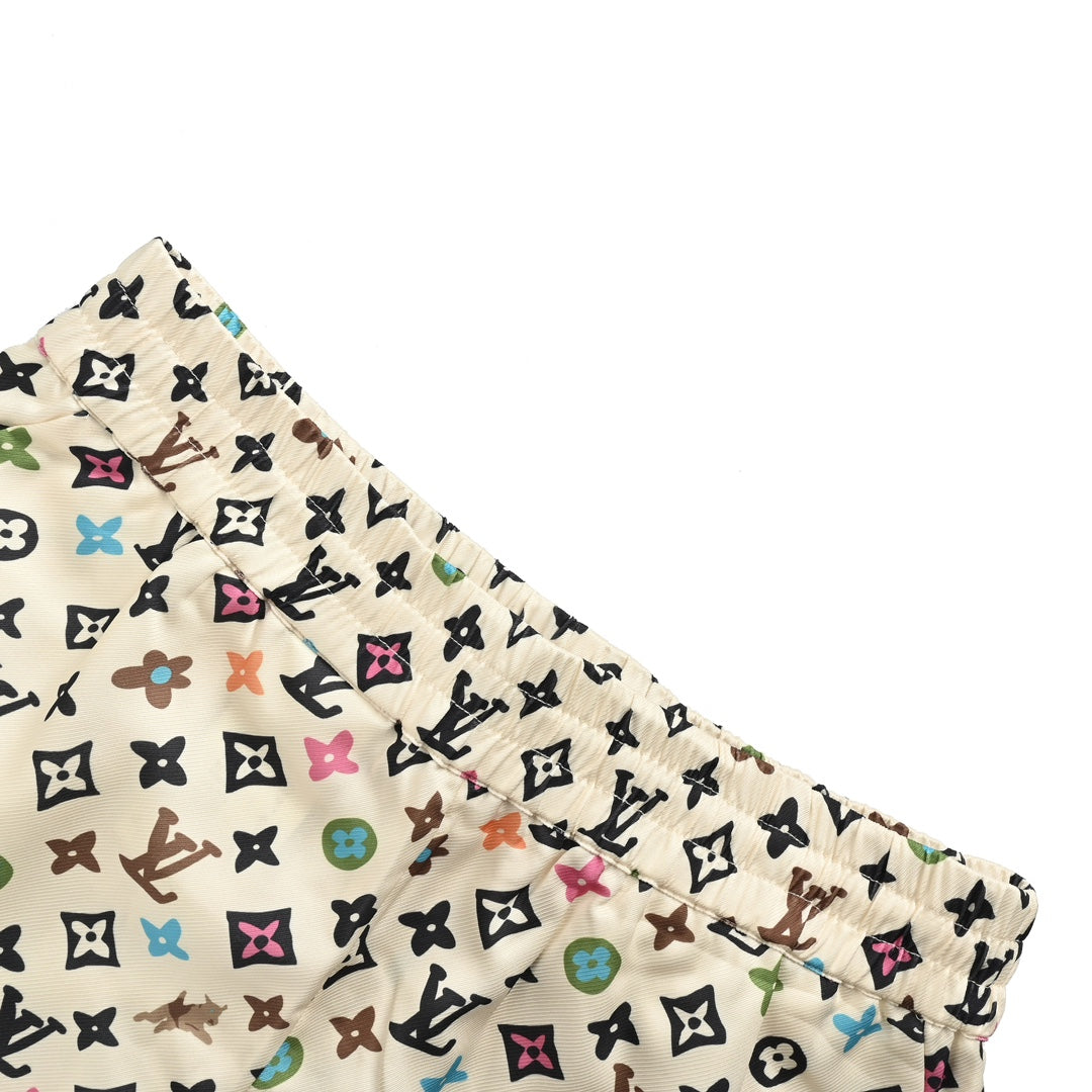 Chemise à manches courtes en soie imprimée all-over