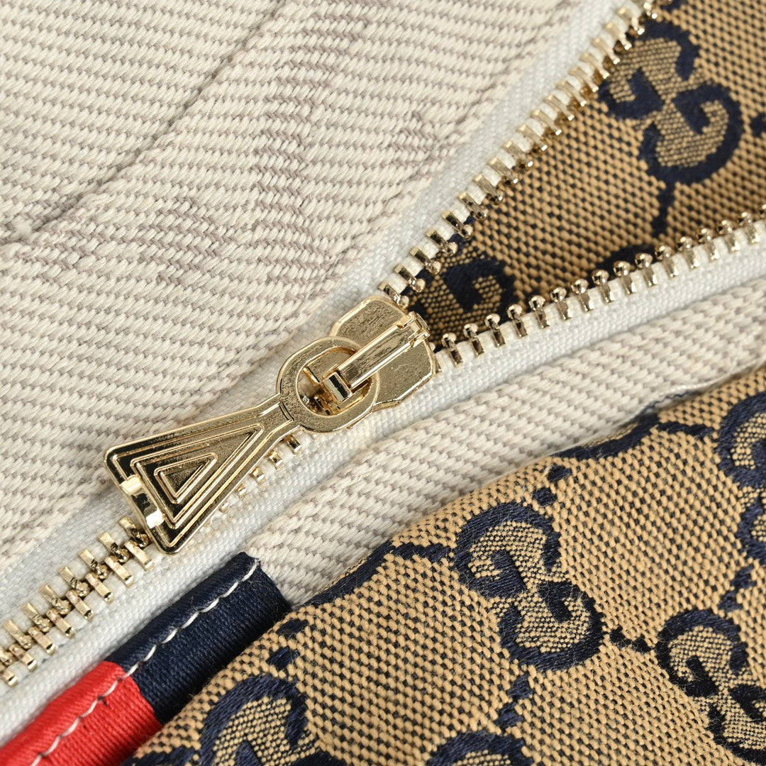 Veste en jean ivoire à patchwork jacquard Double G