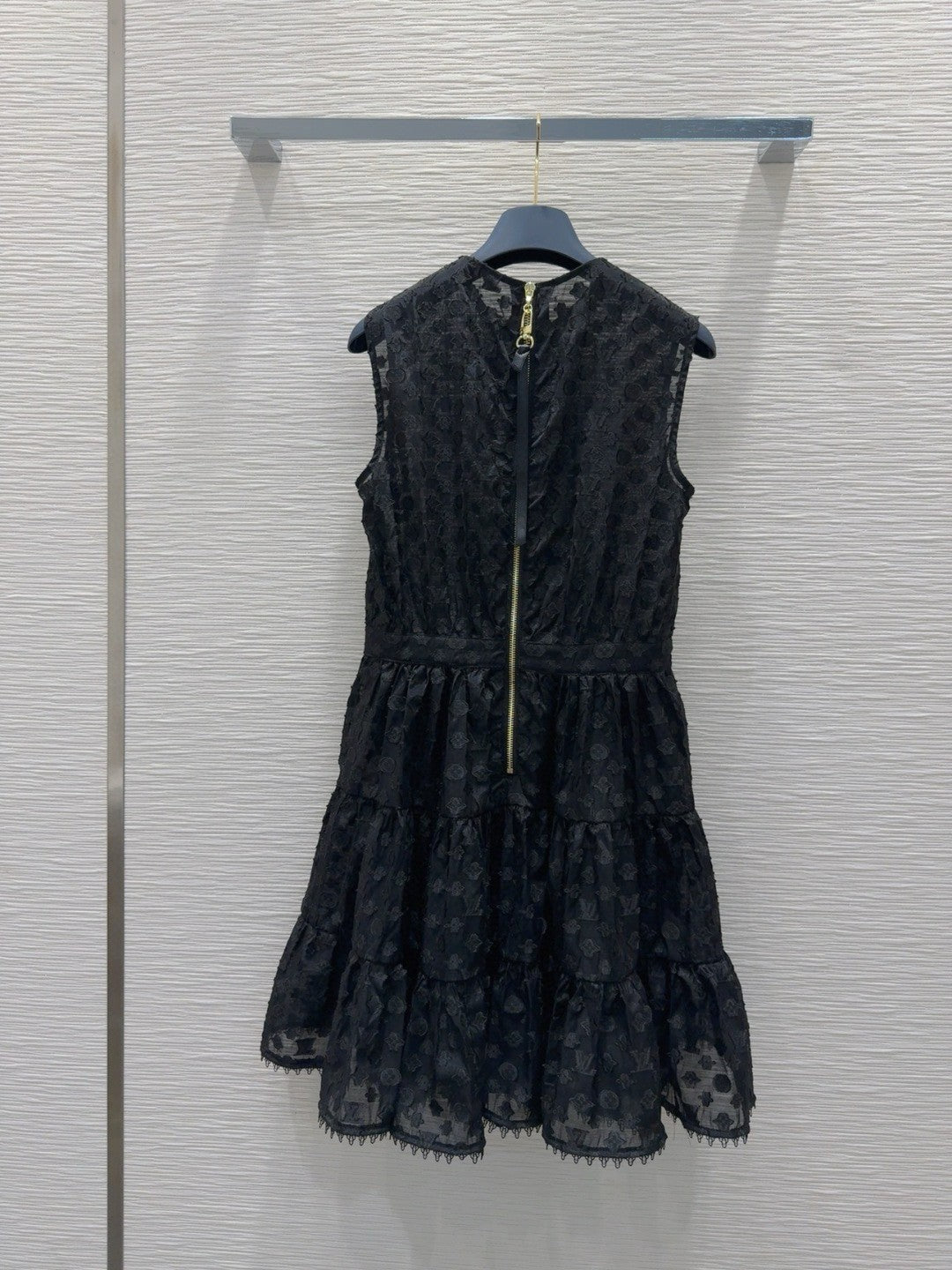 Black Lace Tiered Midi Dress