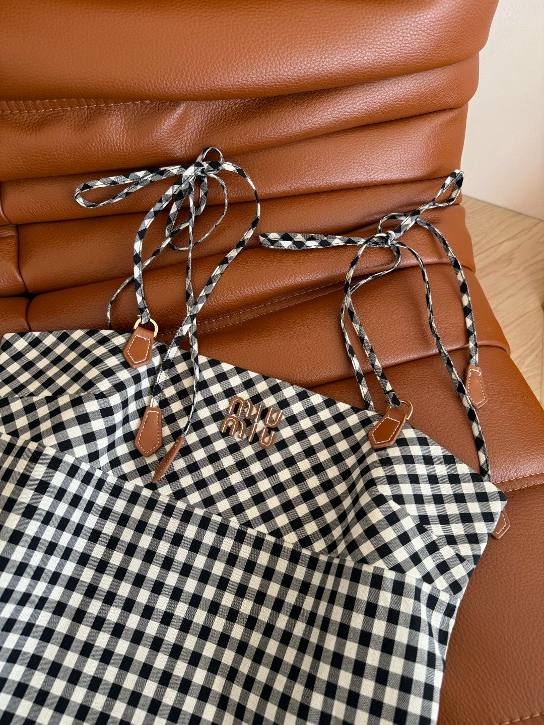 Black & White Gingham Slip Dress