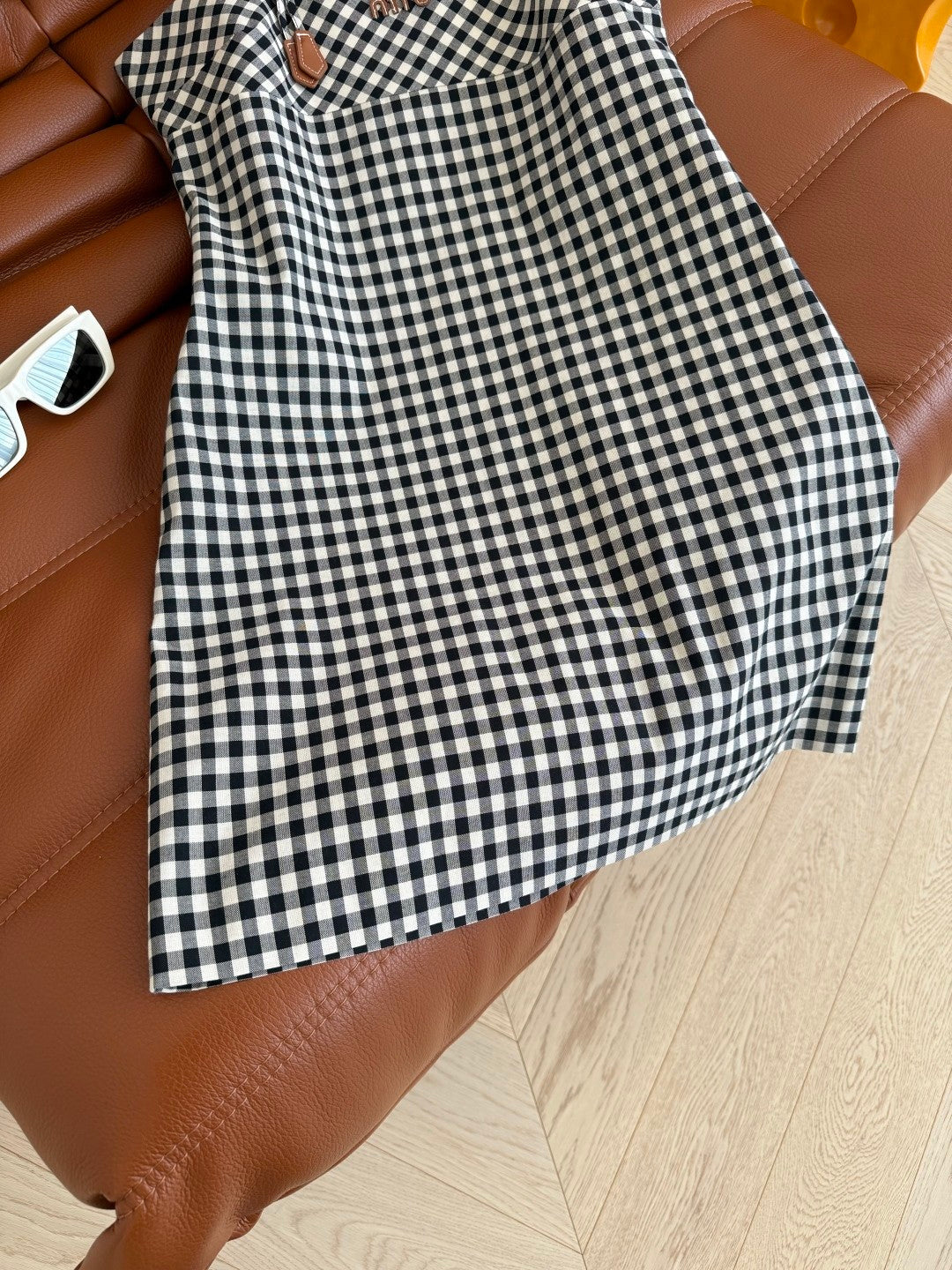 Black & White Gingham Slip Dress