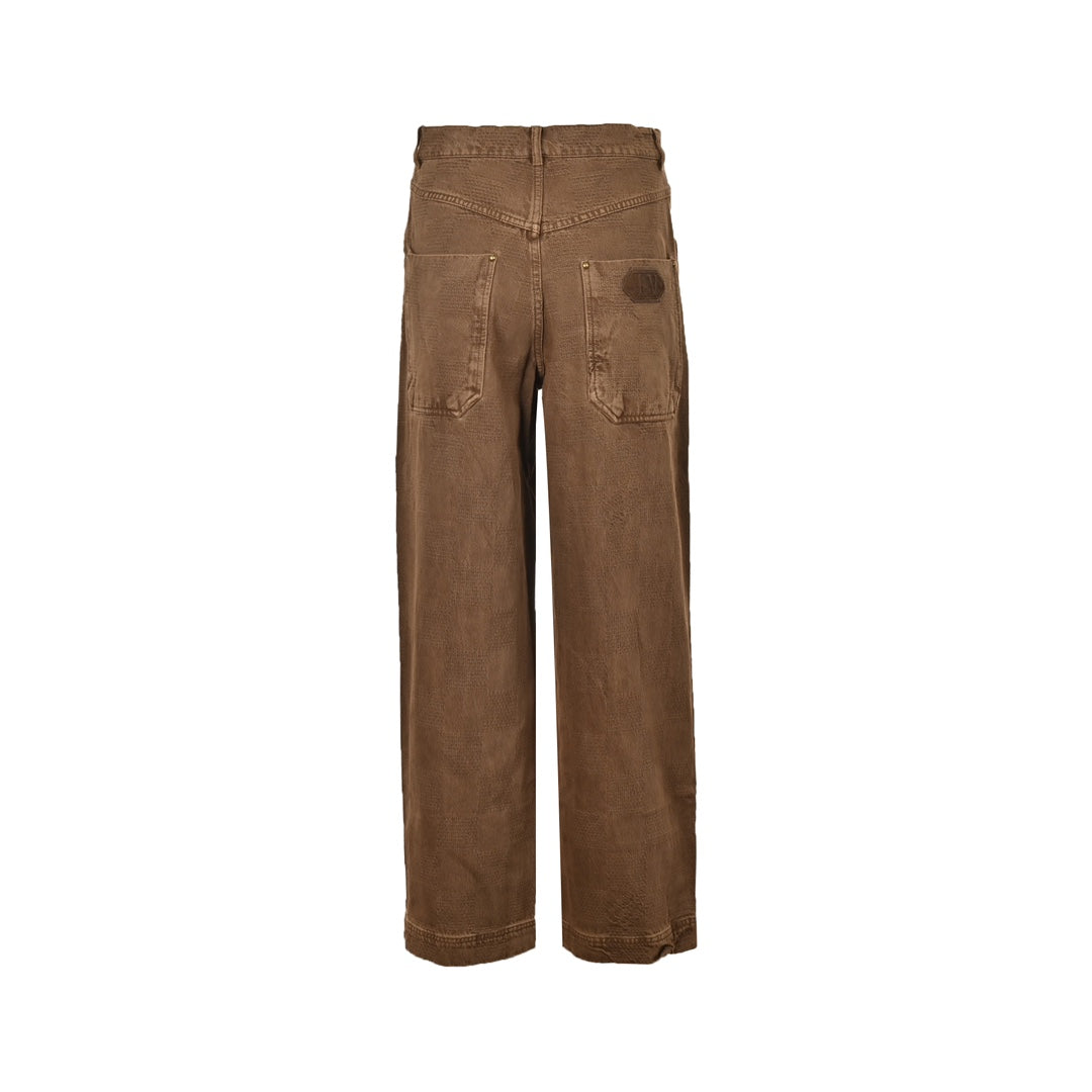 Jean de travail foncé à motif tessellé 24Fw