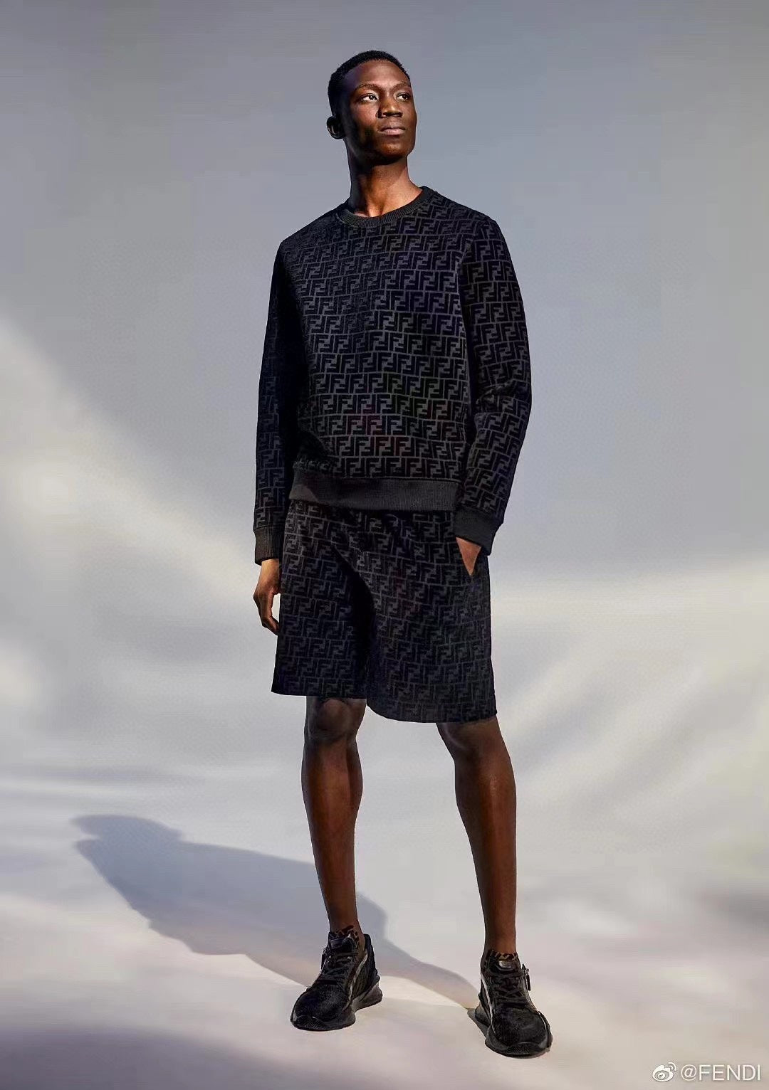 Sweat-shirt ras du cou floqué Double F