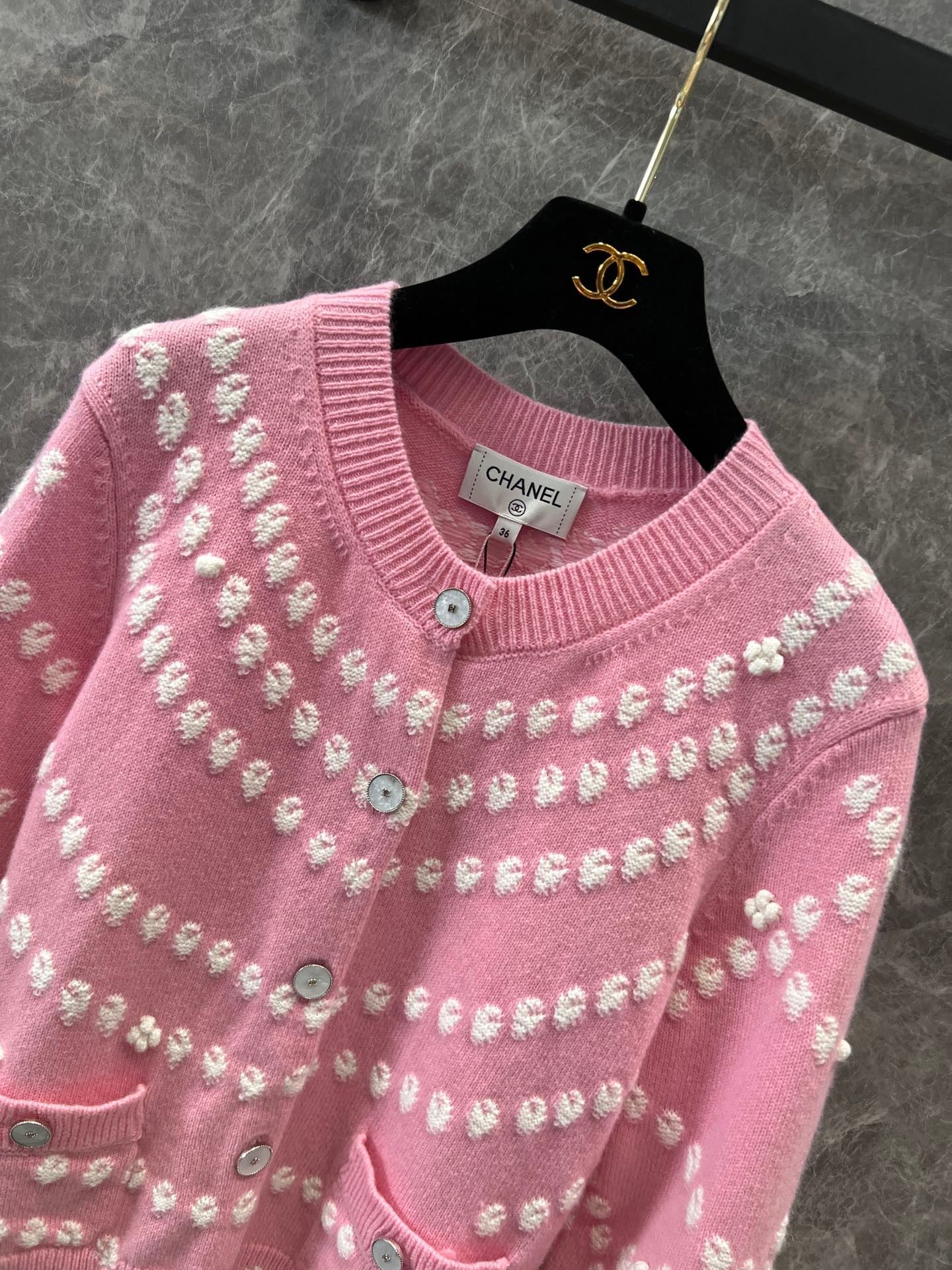 Cardigan aus Kaschmir-Perlenjacquard