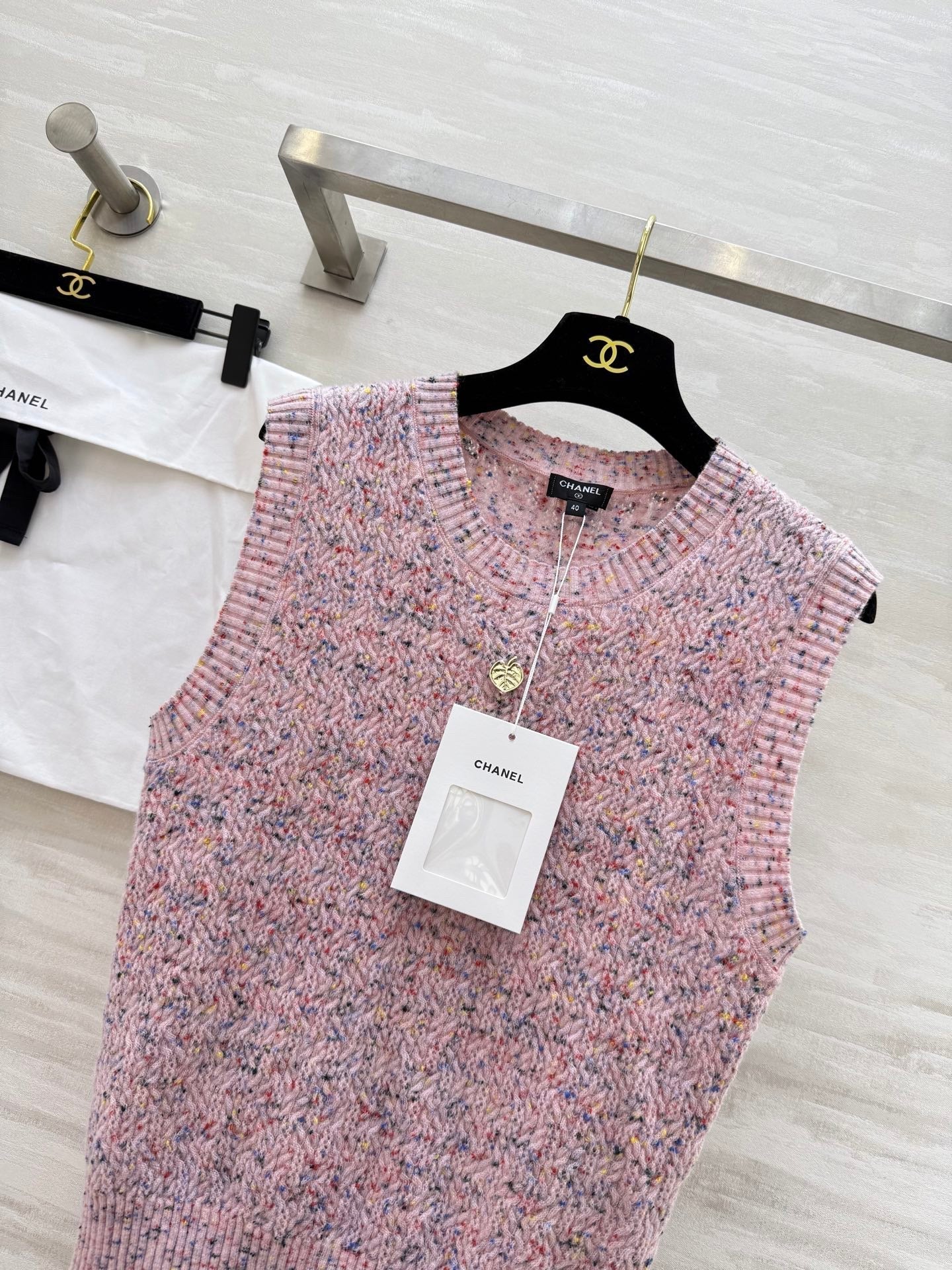 Gilet tricoté en fil de laine