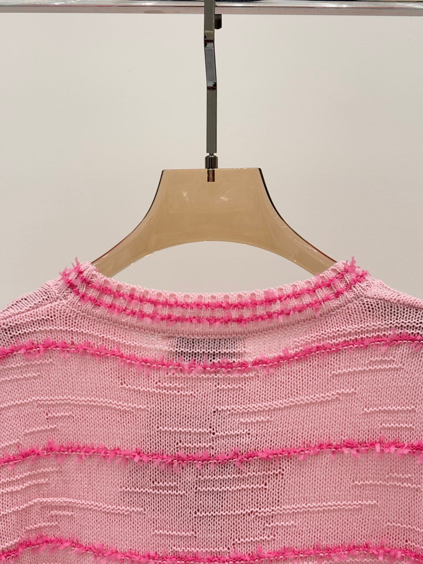 Jacquard tridimensionnel simple rayé contrastant décontracté tricoté manches longues