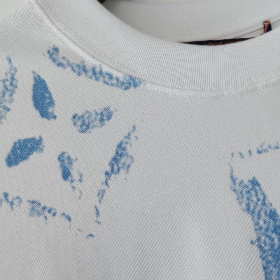🔥🔥🔥24FW NOUVEAU L T-shirt imprimé de vieilles fleurs recouvertes de graffitis