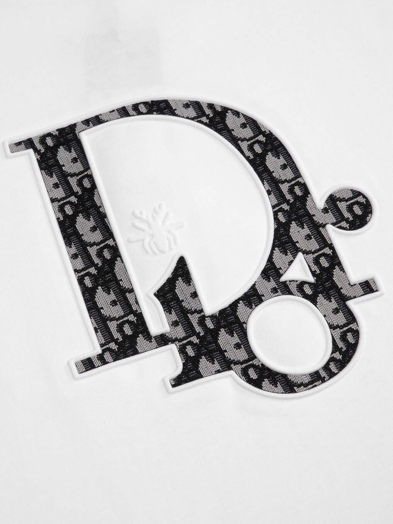 🔥🔥🔥🔥🔥24FW CD Little Bee Buoy Big LOGO T-shirt brodé de vieilles fleurs