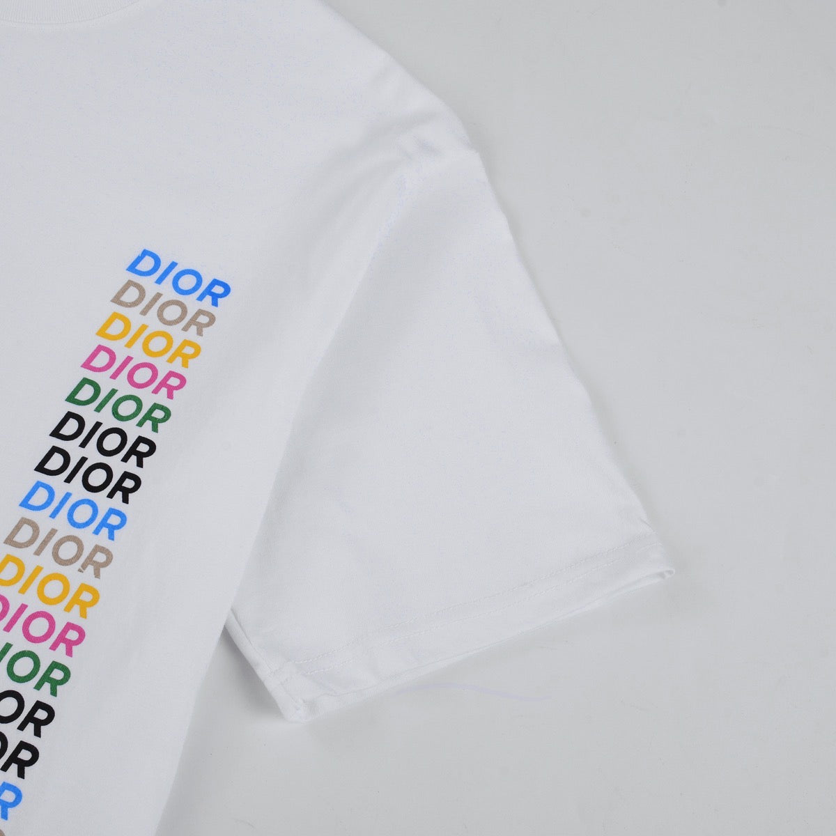 🔥🔥🔥24FW CD Klassisches farbiges Twill-Buchstaben-T-Shirt