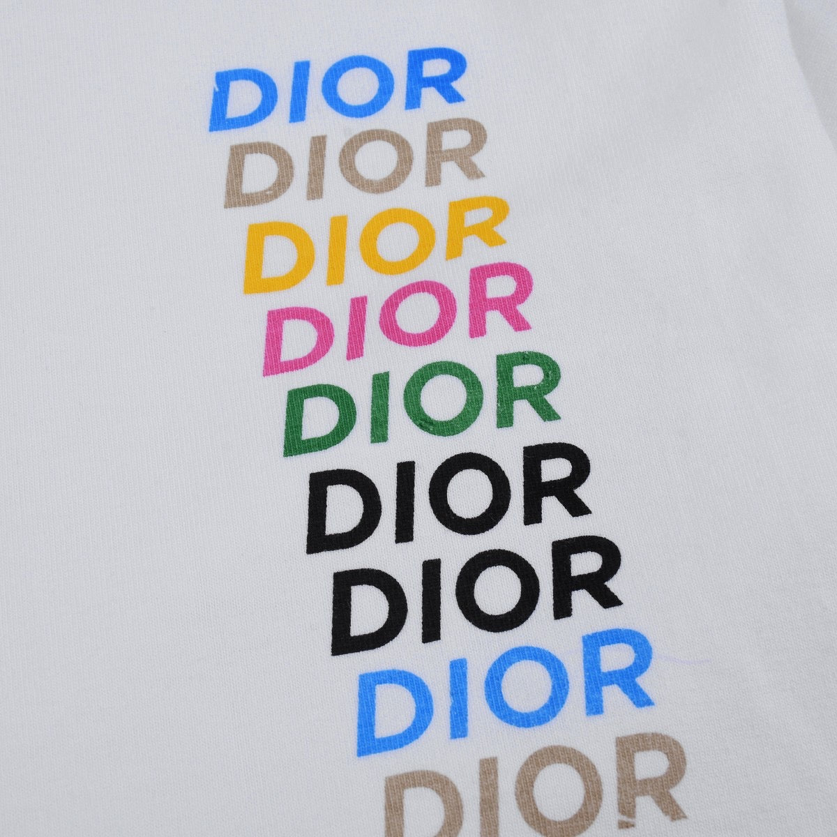 🔥🔥🔥24FW CD Klassisches farbiges Twill-Buchstaben-T-Shirt